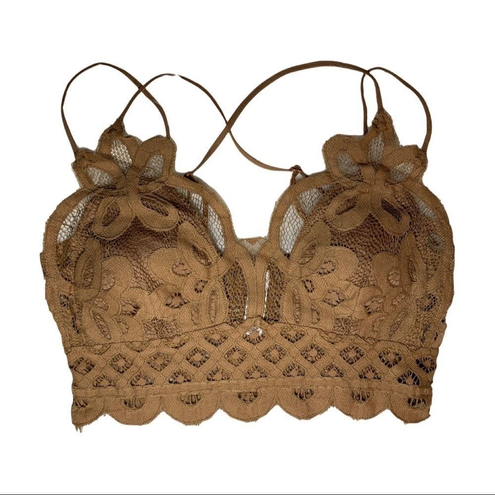 Camel lace crochet bralette